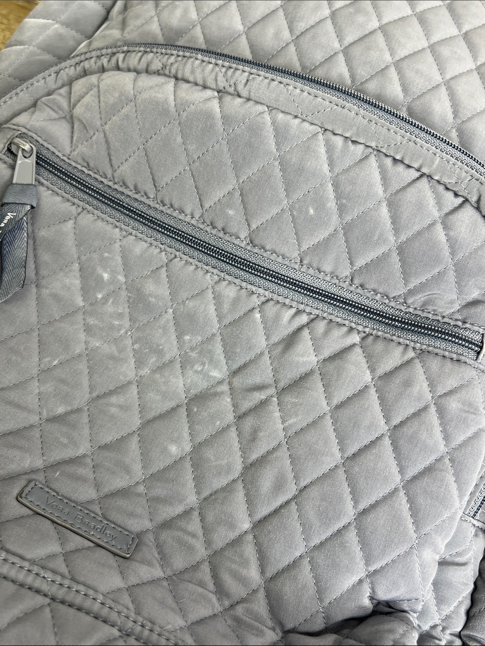 Vera Bradley Gray Quilted Campus Backpack | Large Travel  Bag | Floral Lining - Picture 15 of 15